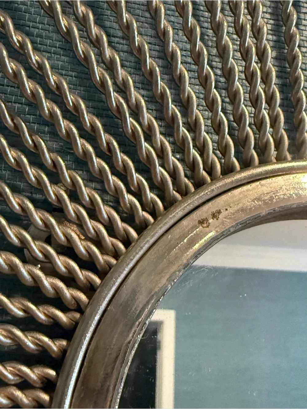 Vintage Silver Sunburst Wall Mirror
